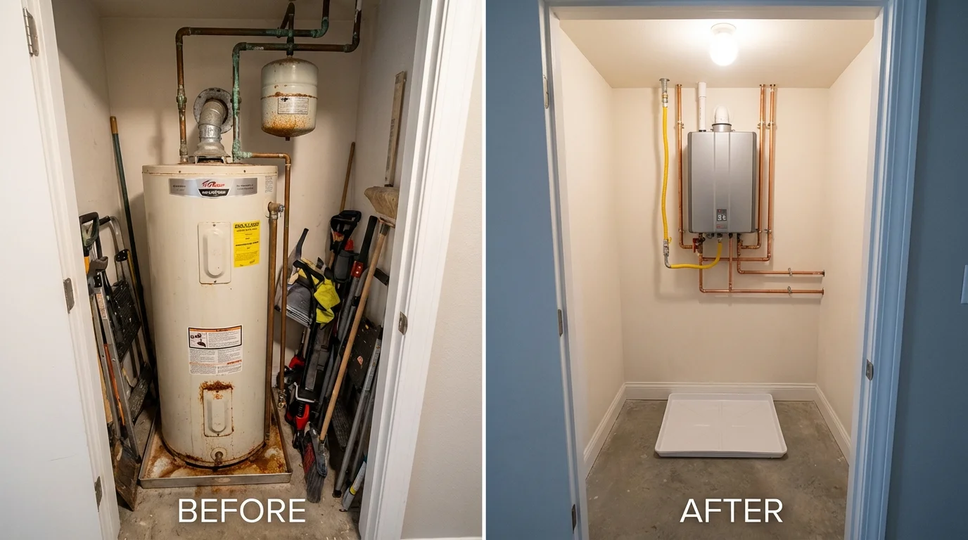 Tank water heater versus wall-mounted tankless unit comparison for Sidney, MT homeowners